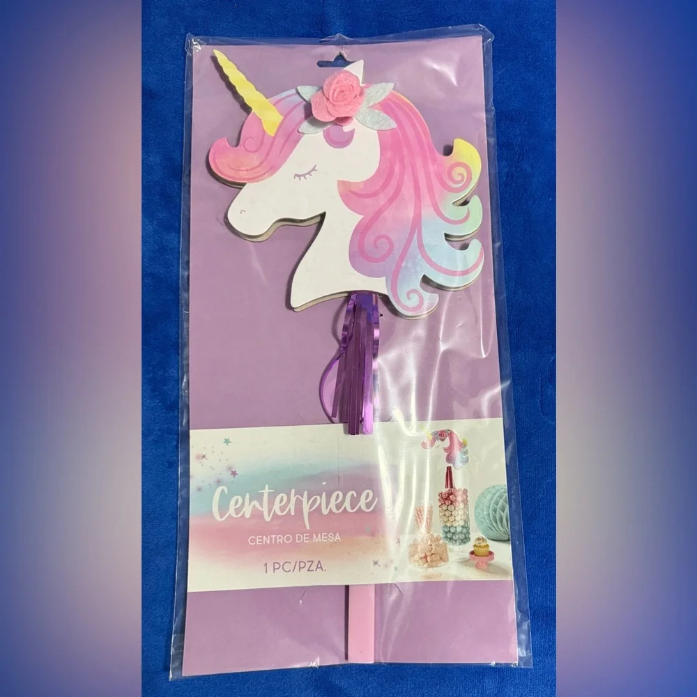 Unicorn Party Supplies Bundle - Center Piece Hanging Decor And More - New